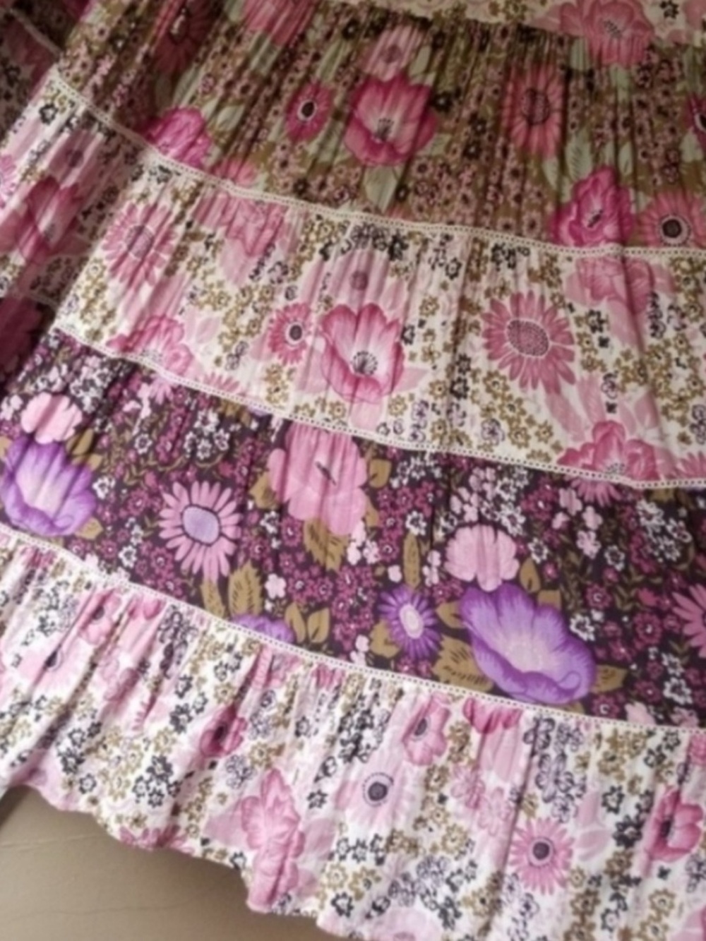 Spell & The Gypsy Collective Desert Daisy Tiered Maxi Skirt M - Boho Floral - Picture 6 of 7